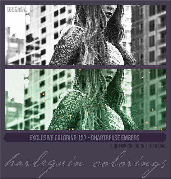 EXCLUSIVE COLORING #137  [CHARTREUSE  EMBERS]
