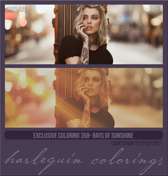 EXCLUSIVE COLORING #358 [RAYS OF SUNLIGHT]
(COUNTDOWN TO STYLE: 2021)
