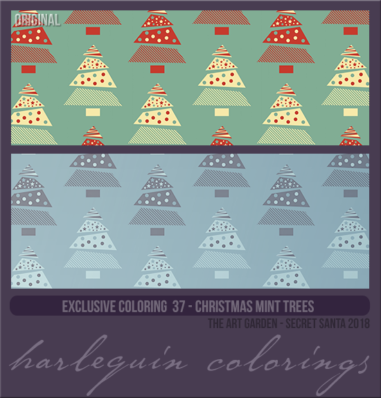 EXCLUSIVE COLORING #037  [CHRISTMAS MINT TREES]
