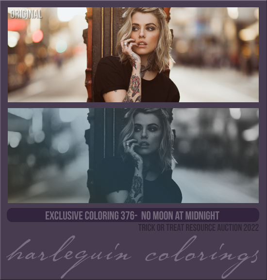 EXCLUSIVE COLORING #376 [NO MOON AT MIDNIGHT]
AVAILABLE APRIL 2023 (TRICK OR TREAT RESOURCE AUCTION)
