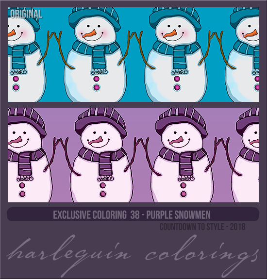 EXCLUSIVE COLORING #038  [PURPLE SNOWMEN]
