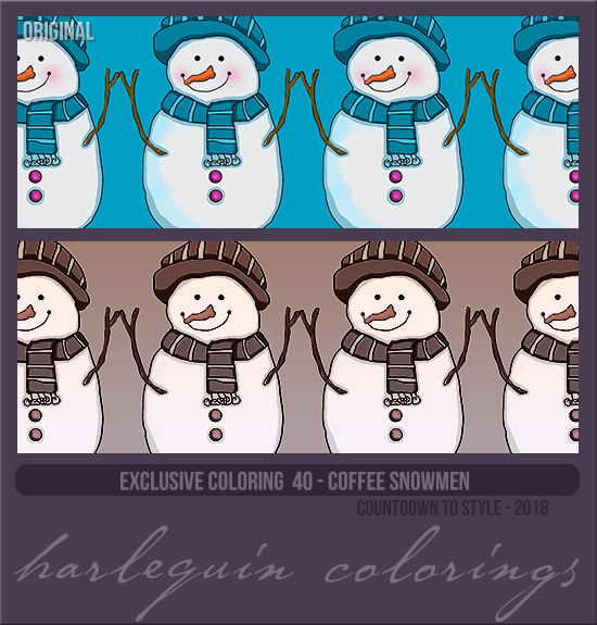 EXCLUSIVE COLORING #040  [COFFEE SNOWMEN]
