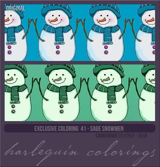 EXCLUSIVE COLORING #041  [SAGE SNOWMEN]
