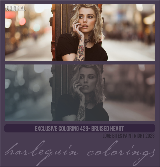 EXCLUSIVE COLORING #429 [BRUISED HEART]
AVAILABLE: DECEMBER 2023 (LOVE BITES PAINT NIGHT 2023)
