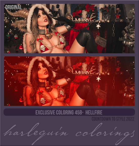 EXCLUSIVE COLORING #458 [HELLFIRE] 
AVAILABLE DECEMBER 2023 (COUNTDOWN TO STYLE 2022)
