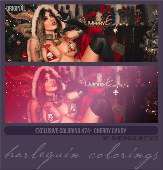 EXCLUSIVE COLORING #474 [CHERRY CANDY] 
AVAILABLE DECEMBER 2023 (CHRISTMAS MARKET 2022)
