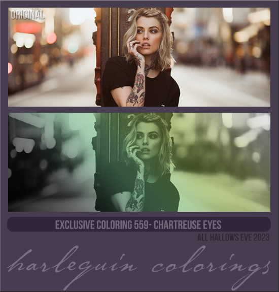 EXCLUSIVE COLORING #559 [CHARTREUSE EYES]
AVAILABLE OCTOBER 2024 (ALL HALLOWS EVE 2023)
