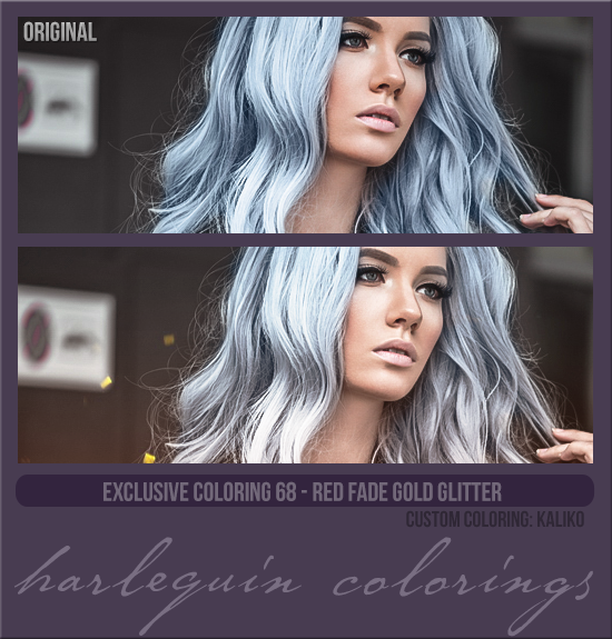 EXCLUSIVE COLORING #068  [RED FADE GOLD GLITTER]
