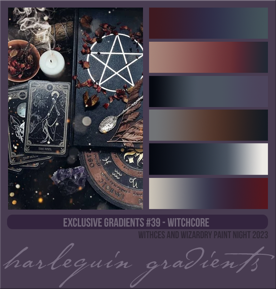 EXCLUSIVE GRADIENTS #039 [WITCHCORE]
AVAILABLE MARCH 2024 (WITCHES AND WIZARDRY PAINT NIGHT 2023)
