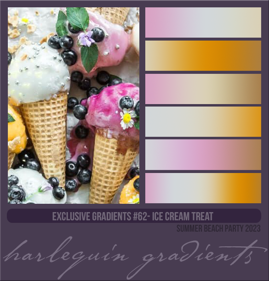 EXCLUSIVE GRADIENTS #062 [ICE CREAM TREAT]
AVAILABLE AUGUST 2024 (SUMMER BEACH PARTY 2023)
